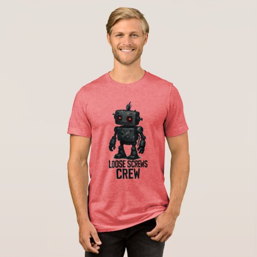 Loose Screws Crew – Grunge Cyberpunk Robot Tri-Blend Shirt (Vorderseite voll)