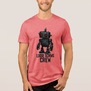 Loose Screws Crew – Grunge Cyberpunk Roboter Tri-Blend Shirt