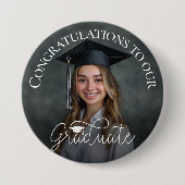 Loose Script Foto Abschluss Herzlichen Glückwunsch Button (Vorderseite)