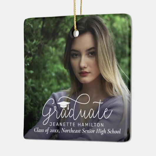 Loose Skripte Doppelseitiger Foto Abschluss Keramikornament (Links)