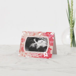 Loose Wasserfarbe Rosa Blumenkorallen Hochzeitssti Dankeskarte