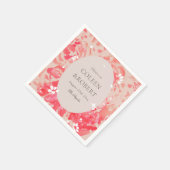 Loose Wasserfarbe Rosa Blütenkorallen Hochzeit Serviette (Ecke)