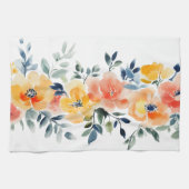 Loose Wasserfarbenblumen Elegante Geschirrtuch (Horizontal)