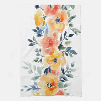 Loose Wasserfarbenblumen Elegante Geschirrtuch