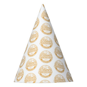 Loosid Nüchternheits-Jubiläum Gold Papier-Partyhut Partyhütchen