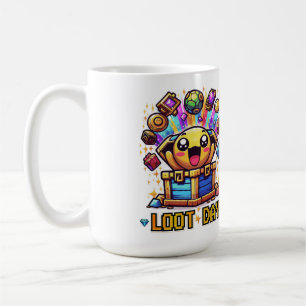 Loot Day Gaming-Schatztruhe Grafik Kaffeetasse