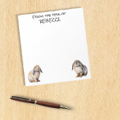 Lop Bunnies vom Schreibtisch aus Personalisiert Notizblock
