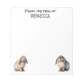 Lop Bunnies vom Schreibtisch aus Personalisiert Notizblock (Vorderseite)