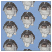 Lop Eared Rabbit Fabric (blau) Stoff (Nahaufnahme)