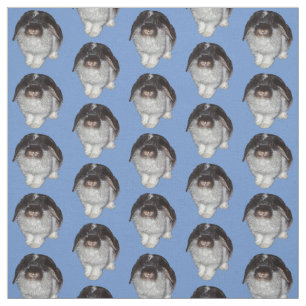 Lop Eared Rabbit Fabric (blau) Stoff