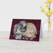 Lop Eared Rabbit Pair Karte (Gelbe Blume)