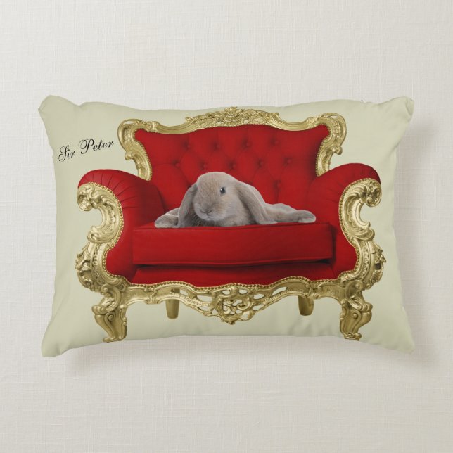 Lop Oared Bunny Rabbit Accent Pillow Dekokissen (Vorderseite)