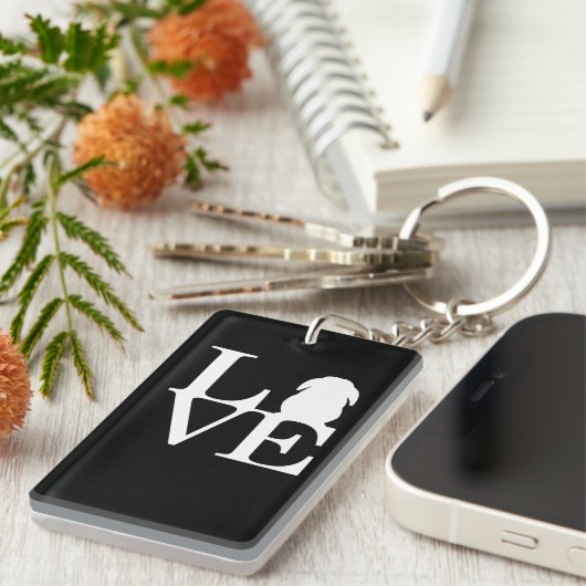 Lop Rabbit Lover I Liebe Bunnies Graphic Schlüsselanhänger (Vorderseite rechts)