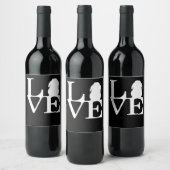 Lop Rabbit Lover I Liebe Bunnies Graphic Weinetikett (Flaschen)