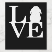 Lop Rabbit Lover I Liebe Bunnies Graphic Weinetikett (Einzelnes Label)