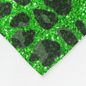 Loparden aus Kalkgrün, Monogramm, Glitzer Fleecedecke (Ecke)
