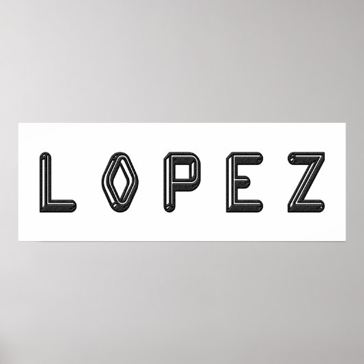 LOPEZ Alphabet Letter Name Art Poster (Vorne)