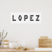 LOPEZ Alphabet Letter Name Art Poster (Küche)
