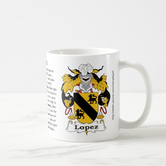 Lopez, der Ursprung, die Bedeutung und das Wappen Kaffeetasse (Rechts)