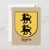 Lopez Familie Heraldic Shield Postkarte (Vorne/Hinten)