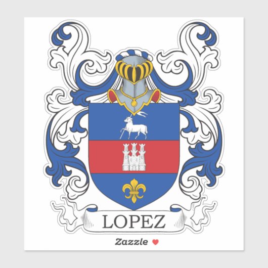 Lopez Familienwappen Aufkleber (Blatt)