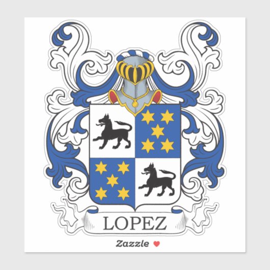 Lopez Familienwappen Aufkleber (Blatt)