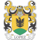 Lopez Familienwappen Aufkleber (Vorderseite)