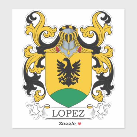 Lopez Familienwappen Aufkleber (Blatt)