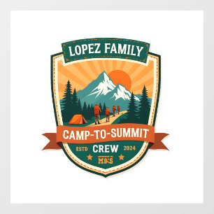 Lopez Family Camp-To-Summit Crew Vintage-Wander-Cr Fensteraufkleber