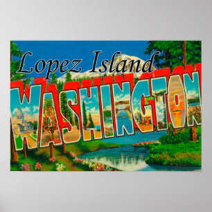 Lopez-Insel, Washington - große Buchstabe-Szenen Poster