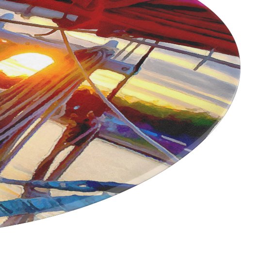 Lopez Island Sunset on Sailboats Cutting Board Schneidebrett (Ecke)