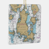 Lopez Island WA Chart Keramikornament (Rechts)