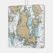 Lopez Island WA Chart Keramikornament (Links)