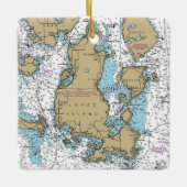 Lopez Island WA Chart Keramikornament (Vorderseite)