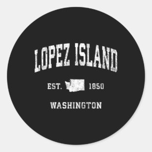 Lopez Island Washington Wa Athletic Sports Runder Aufkleber