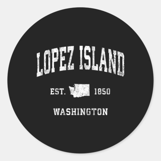 Lopez Island Washington Wa Athletic Sports Runder Aufkleber (Vorderseite)