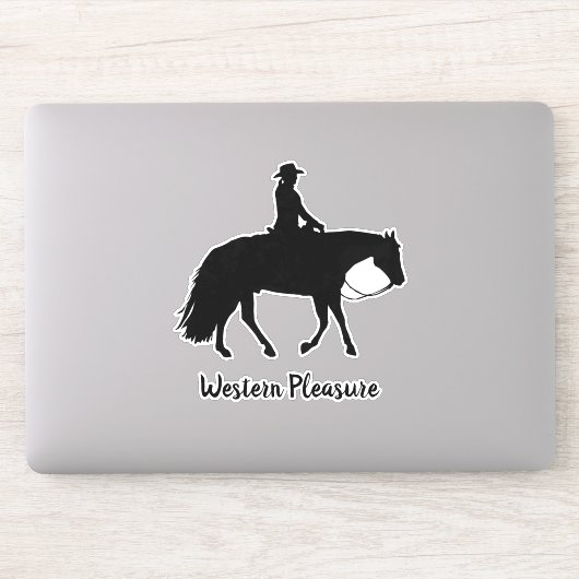 Loping Black Western Pleasure Horse Silhouette Aufkleber (Computer)