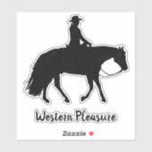 Loping Black Western Pleasure Horse Silhouette Aufkleber (Blatt)