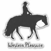 Loping Black Western Pleasure Horse Silhouette Aufkleber (Vorderseite)