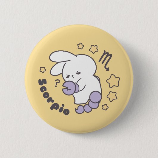 Loppitokki Bunny Embracing Scorpio Zodiac Magic I Button (Vorderseite)