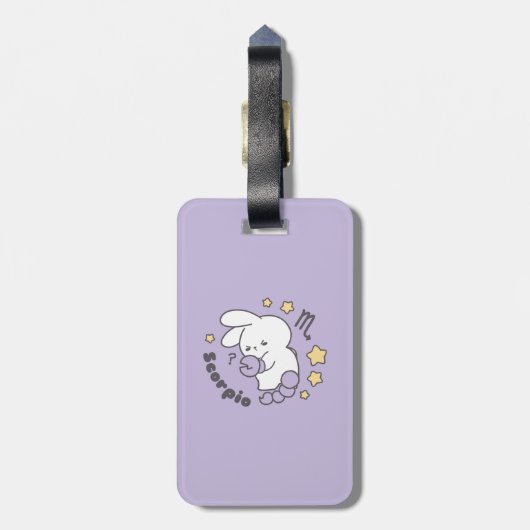 Loppitokki Bunny Embracing Scorpio Zodiac Magic I Gepäckanhänger (Rückseite vertikal)