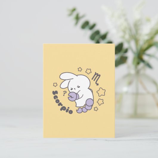 Loppitokki Bunny Embracing Scorpio Zodiac Magic I Postkarte (Stehend Vorderseite)