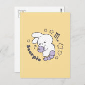 Loppitokki Bunny Embracing Scorpio Zodiac Magic I Postkarte (Vorne/Hinten)