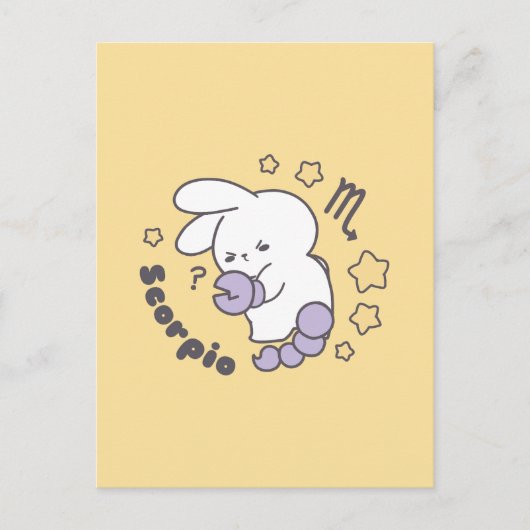 Loppitokki Bunny Embracing Scorpio Zodiac Magic I Postkarte (Vorderseite)