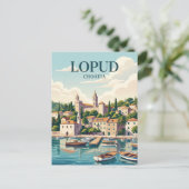 Lopud Insel Kroatien Postkarte (Stehend Vorderseite)