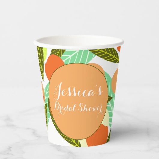 Loquat Frucht Muster Brautparty Peach Pappbecher (Vorderseite)
