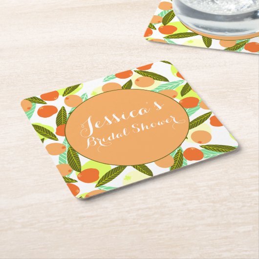 Loquat Frucht Muster Brautparty Peach Vielen Dank Rechteckiger Pappuntersetzer (angewinkelt)