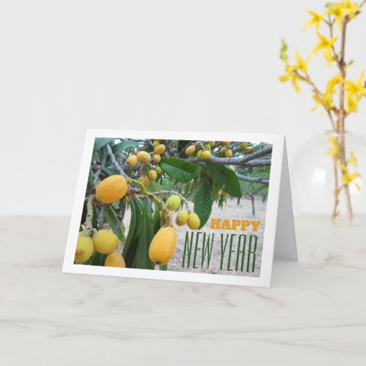 Loquat tree Portrait Karte (Gelbe Blume)