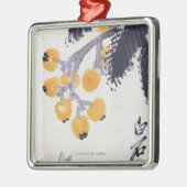 Loquats und eine Heuschrecke Silbernes Ornament (Links)