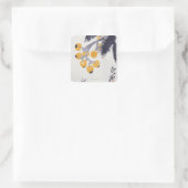 Loquats und Grasshopper Quadratischer Aufkleber (Tasche)